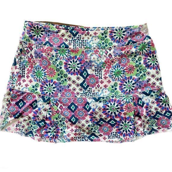 Reel Legends Beachcomber Skort - L blue multi colored print, polyester spandex, - Picture 1 of 5